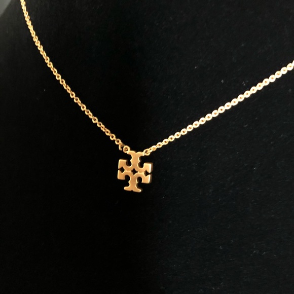 Gold Delicate Logo Choker Pendant Necklace - Picture 5 of 8